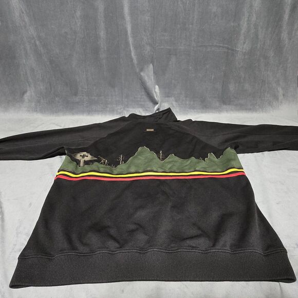 LRG Clothing & Equipment Lion Emblem Safari Print,Men's 3XL Black Track Jacket - Picture 2 of 13